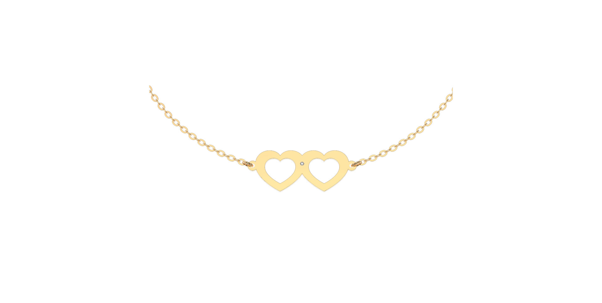 Náramok s diamantom Two Hearts