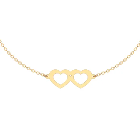 Náramok s diamantom Two Hearts