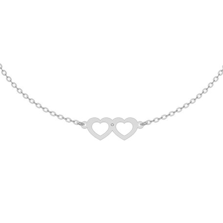 Náramok s diamantom Two Hearts