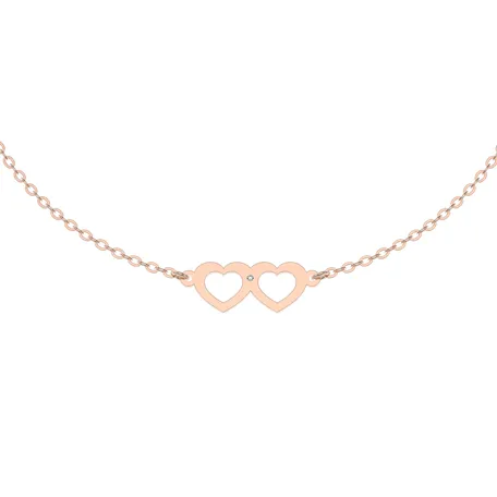 Náramok s diamantom Two Hearts