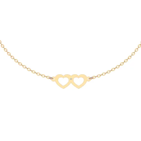 Náramok s diamantom Two Hearts