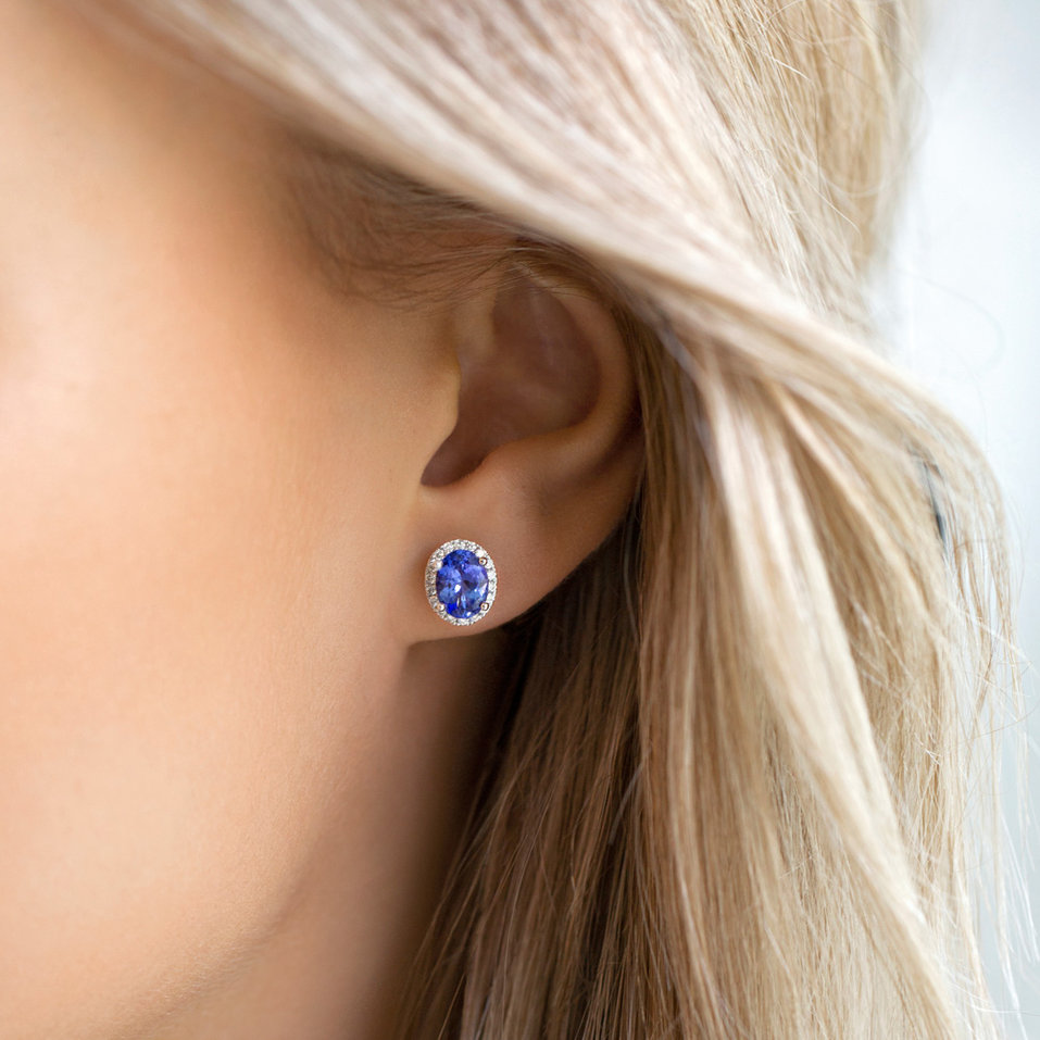 Náušnice s zafírom a diamantmi Imperial Allegory