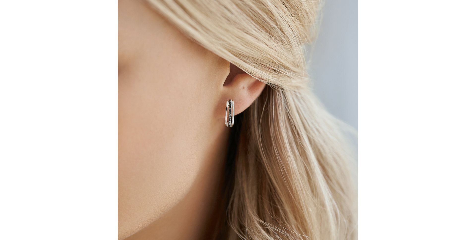 Náušnice s čiernymi diamantmi Night Sky