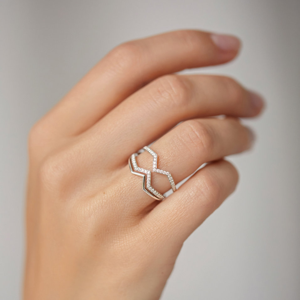 Prsteň s čiernymi diamantmi Broken Aura