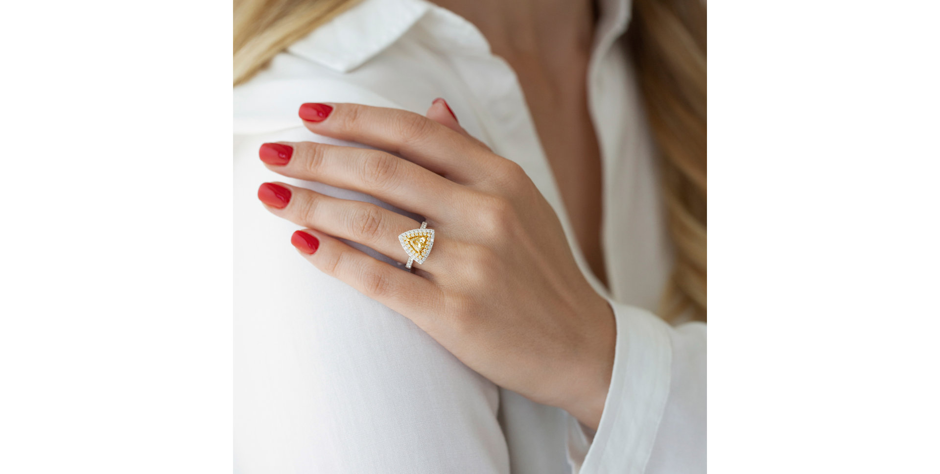 Prsteň s žltými a bielymi diamantmi Paradise Dream