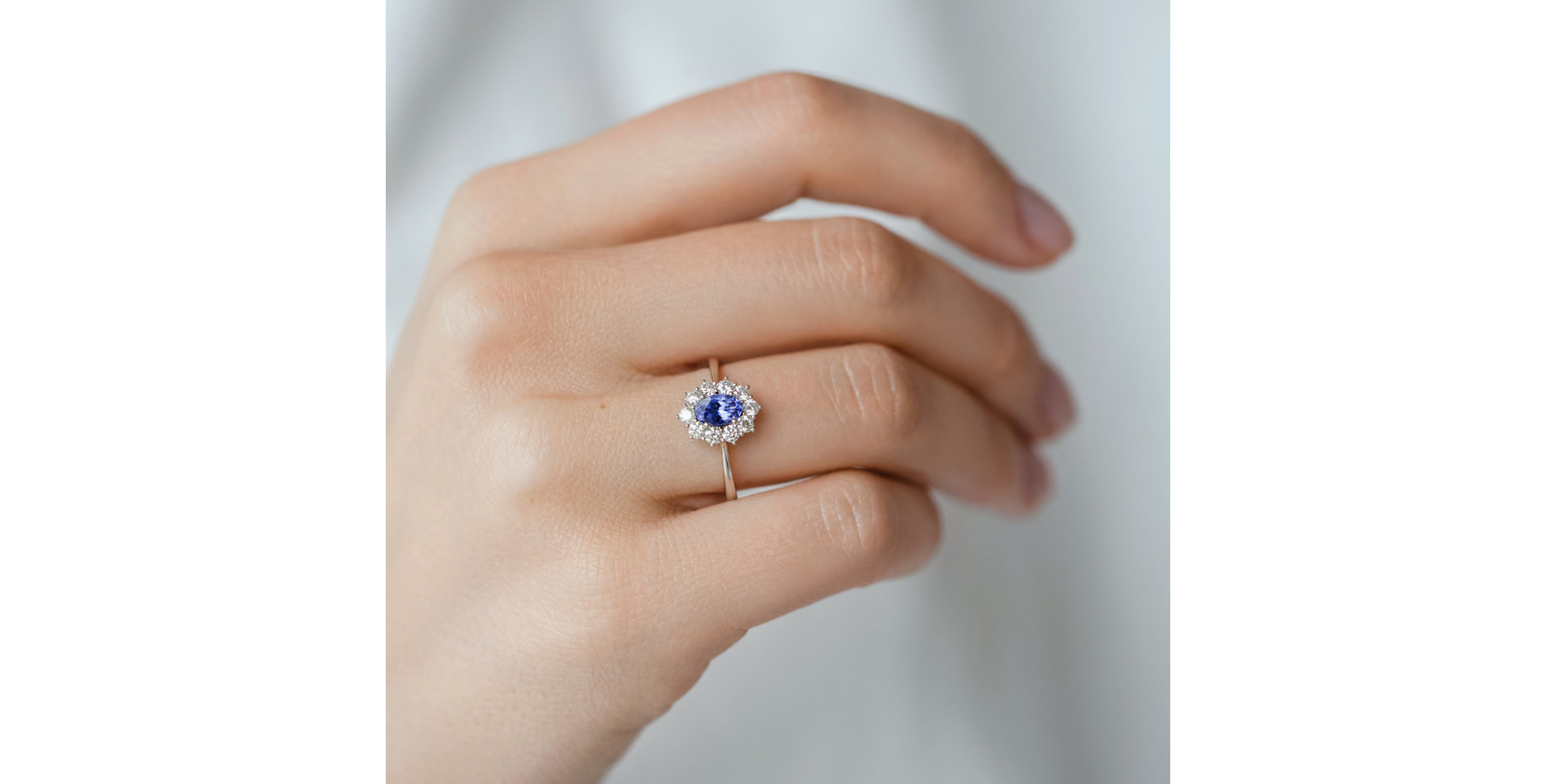 Prsteň s tanzanitom a diamantmi Princess Joy