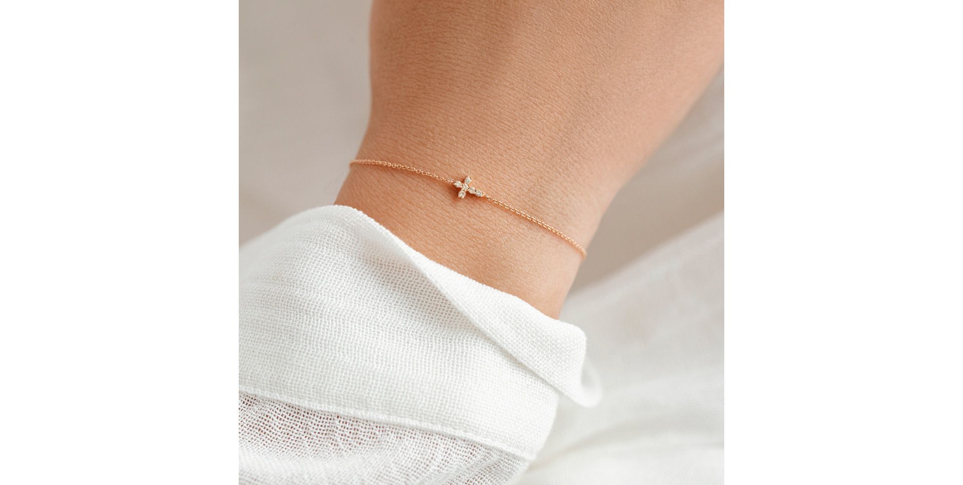 Náramok s hnedými diamantmi Shiny Cross