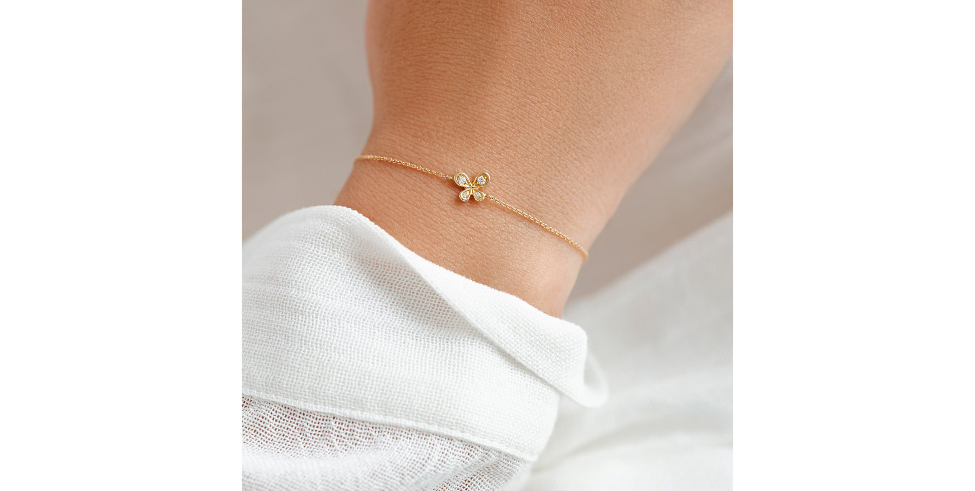 Náramok s diamantmi Little Butterfly