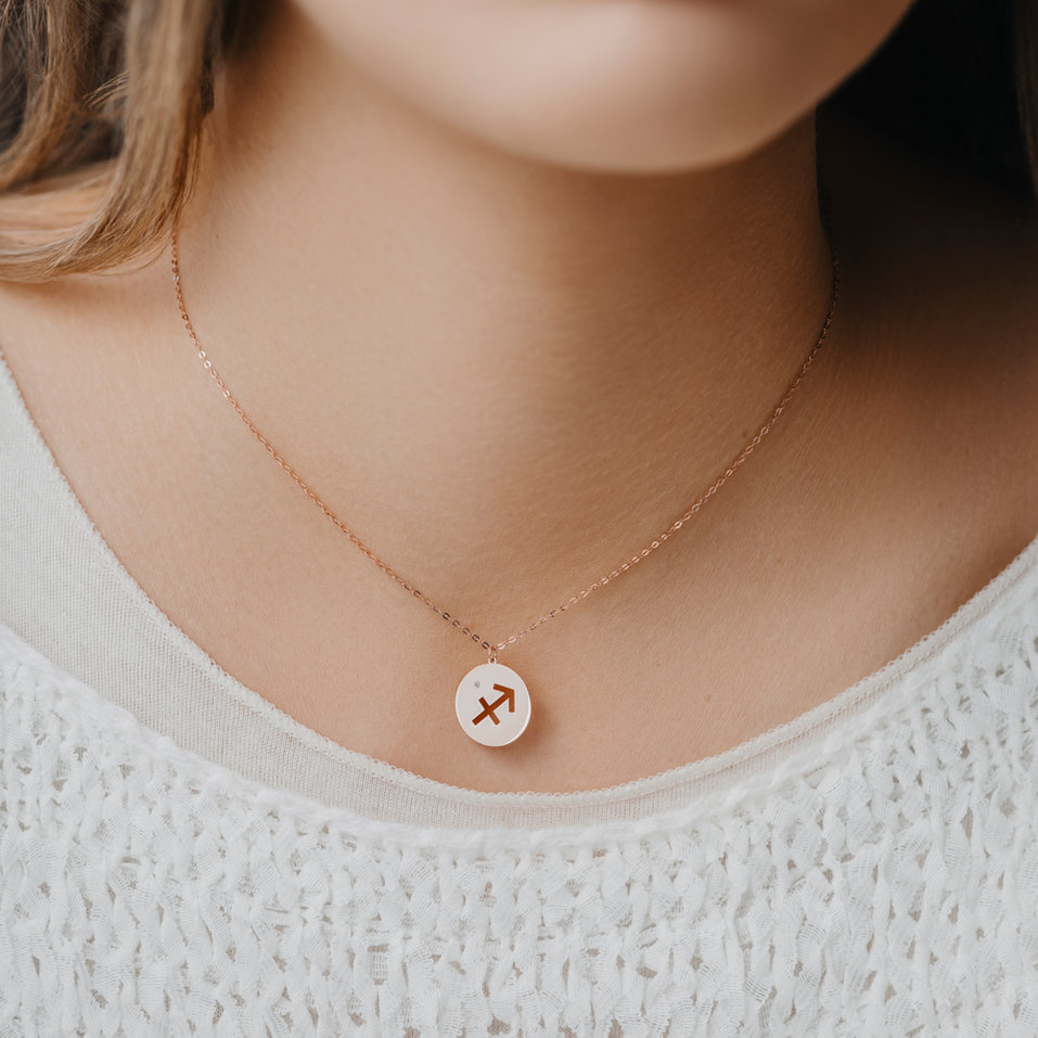 Náhrdelník s diamantom Pisces