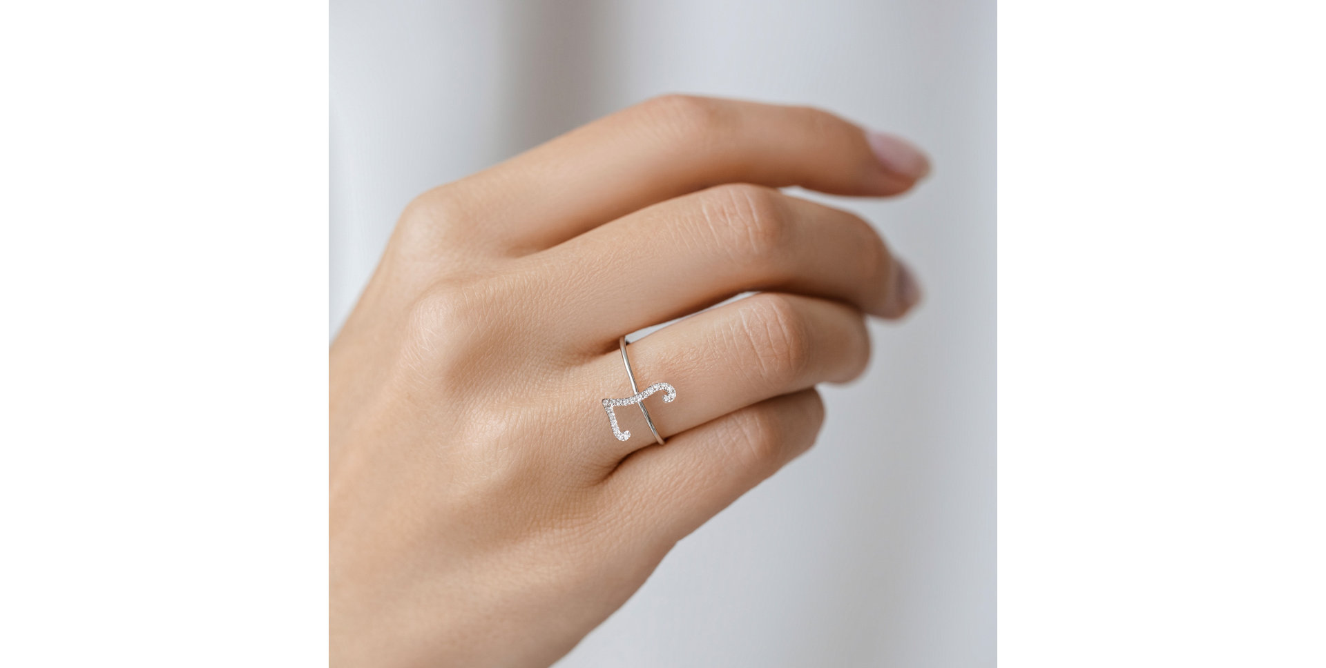 Prsteň s diamantmi Curly Glittery L