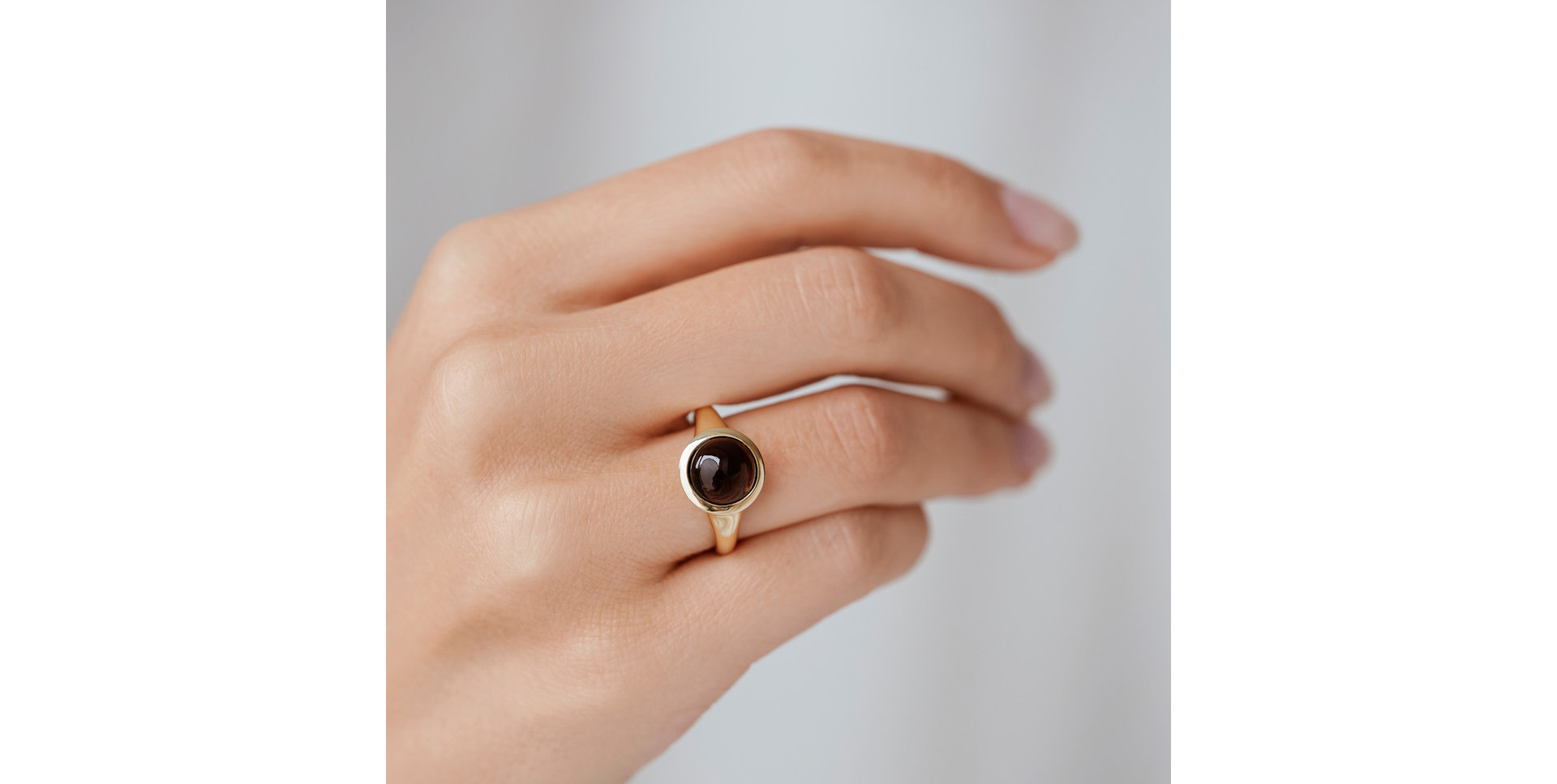 Prsteň s cognac quartzom Bonbon