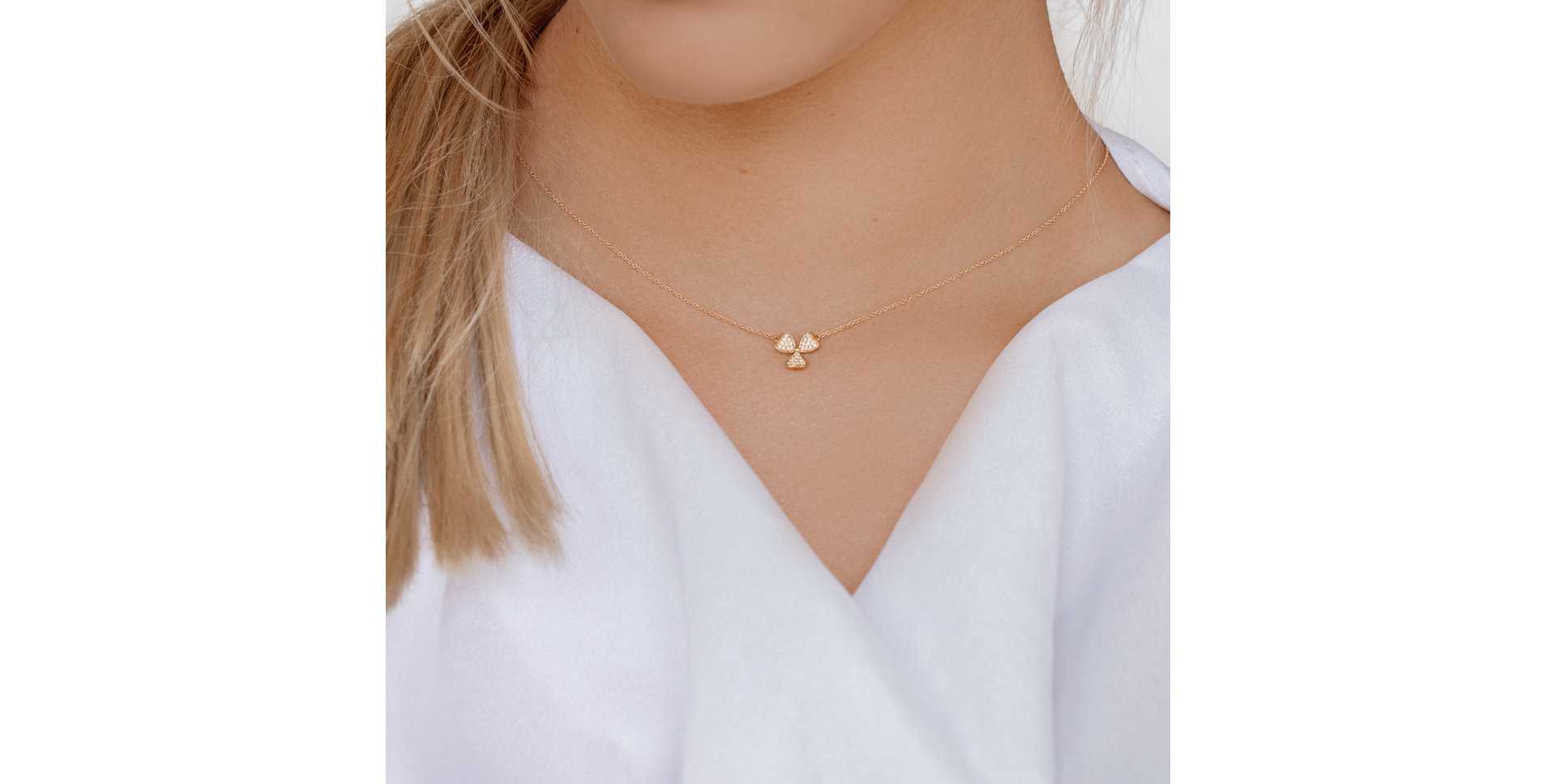 Náhrdelník s diamantmi Trefoil