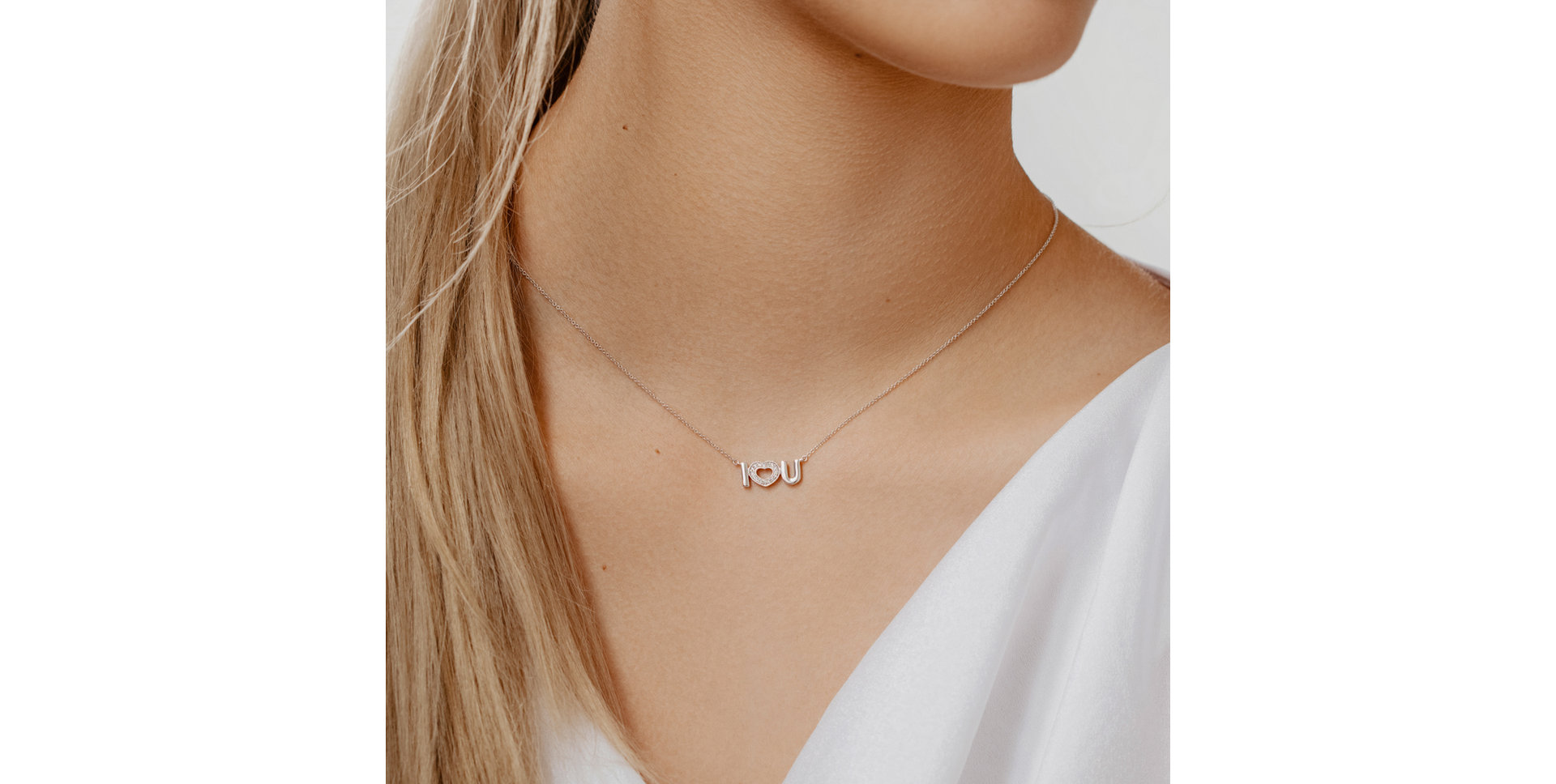 Náhrdelník s diamantmi I love You