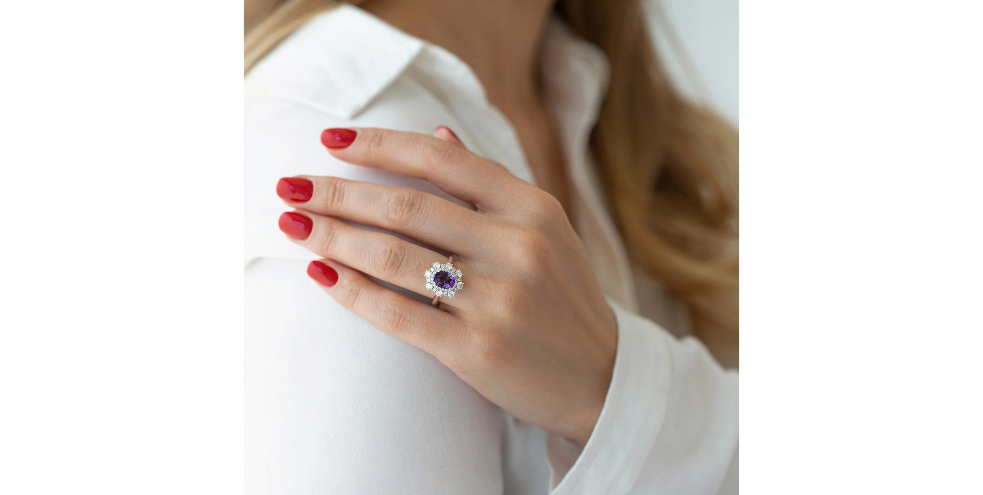 Prsteň so zafírom a diamantmi Fantasy Sapphire