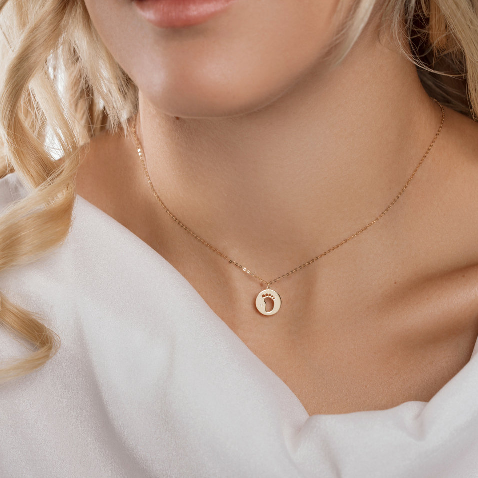 Náhrdelník s diamantom Happy Foot