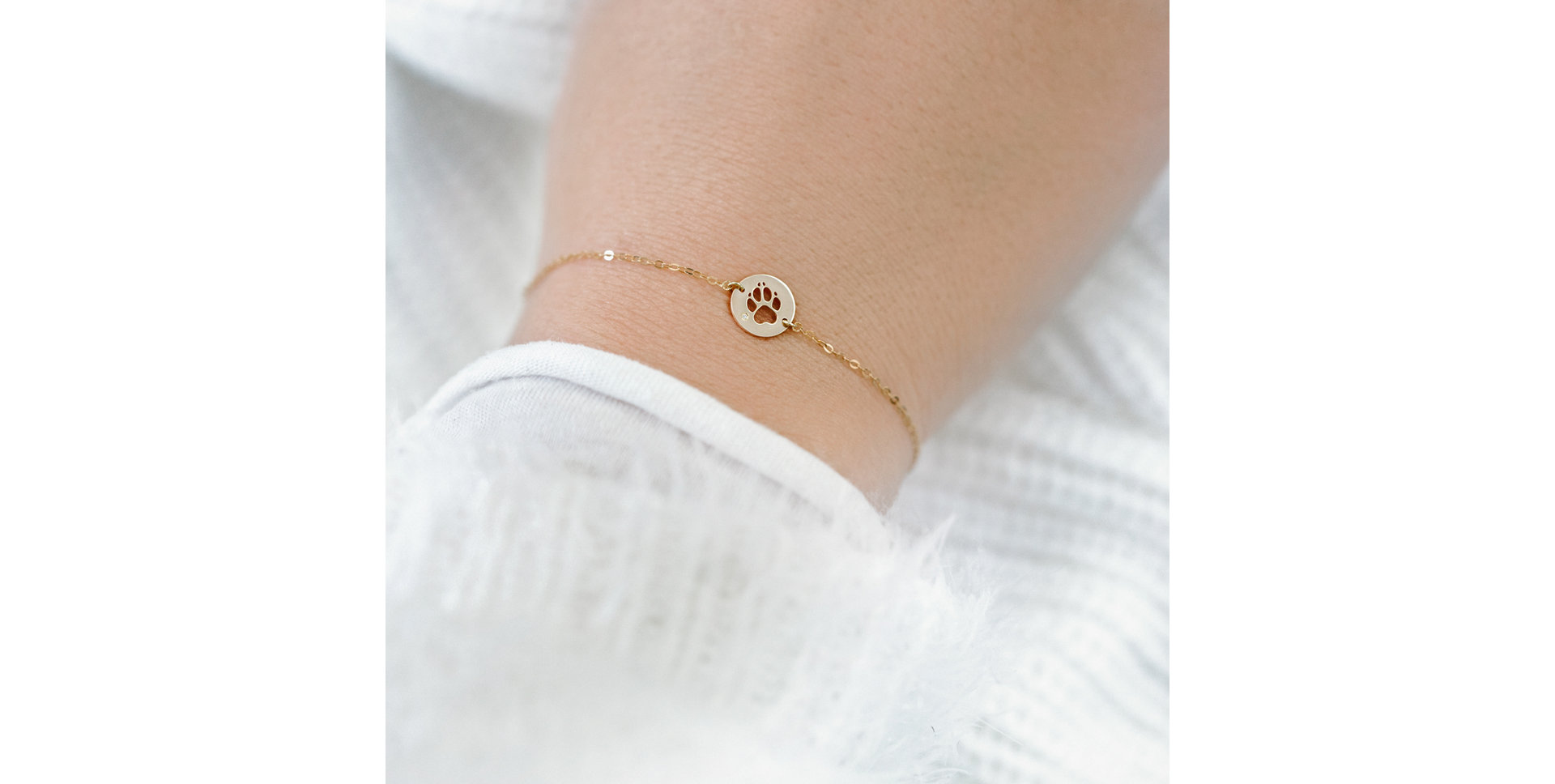 Náramok s diamantom Dog Paw