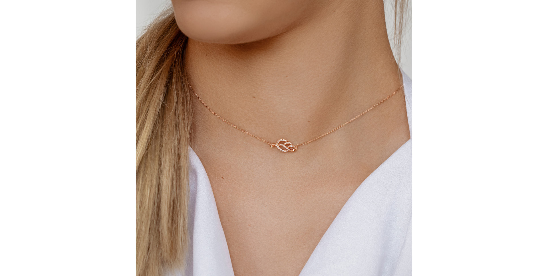 Náhrdelník s diamantmi Sparkling Leaf