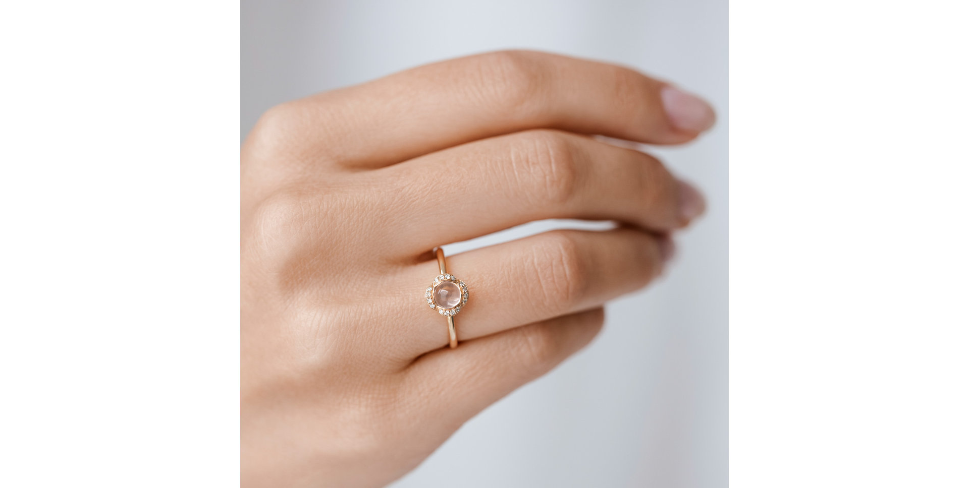 Prsteň s diamantmi a ruženínom Pink Candy