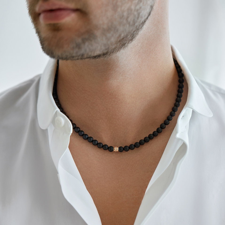 Náhrdelník s achátmi a diamantmi Trinty