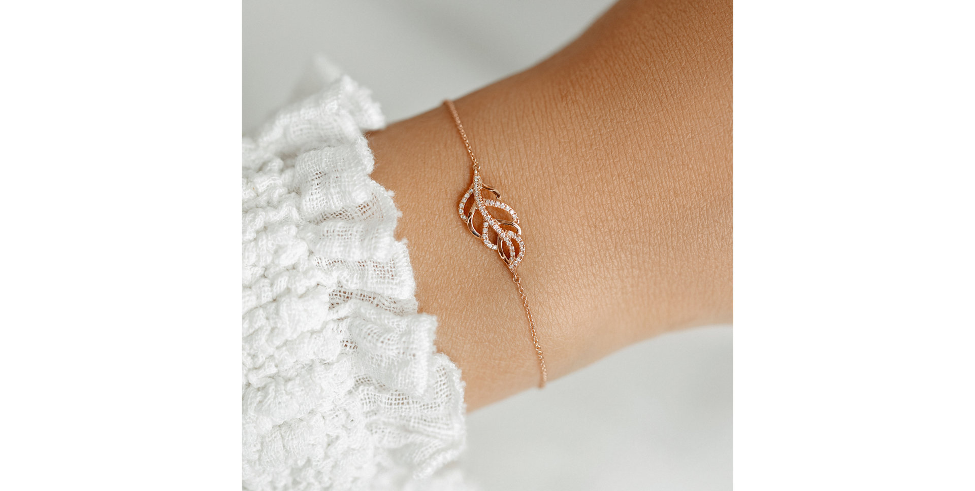 Náramok s diamantmi Shiny Leaf