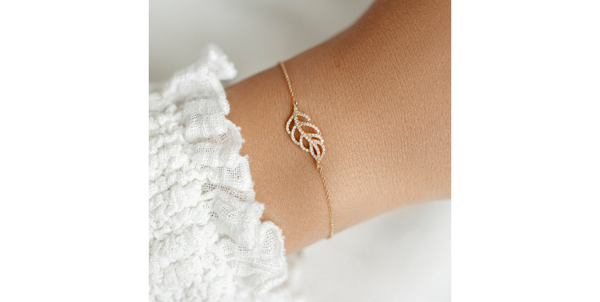 Náramok s diamantmi Diamond Leaf