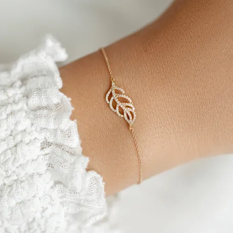 Náramok s diamantmi Diamond Leaf