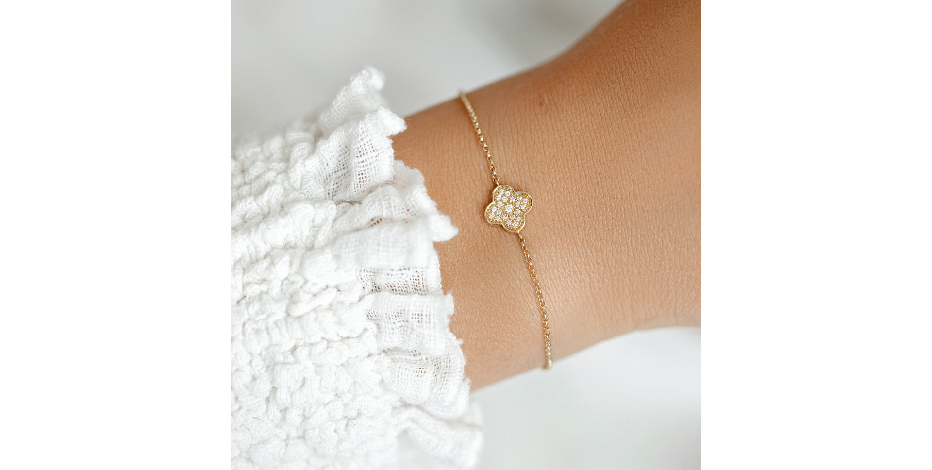 Náramok s diamantmi Shiny Clover