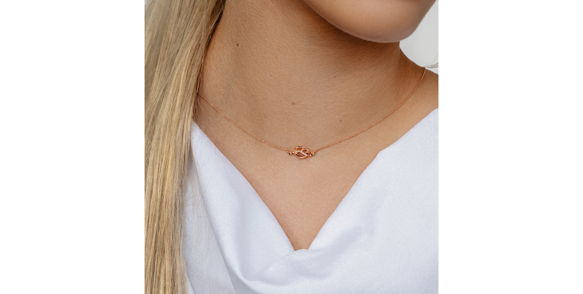 Náhrdelník s diamantmi Shimmer Leaf