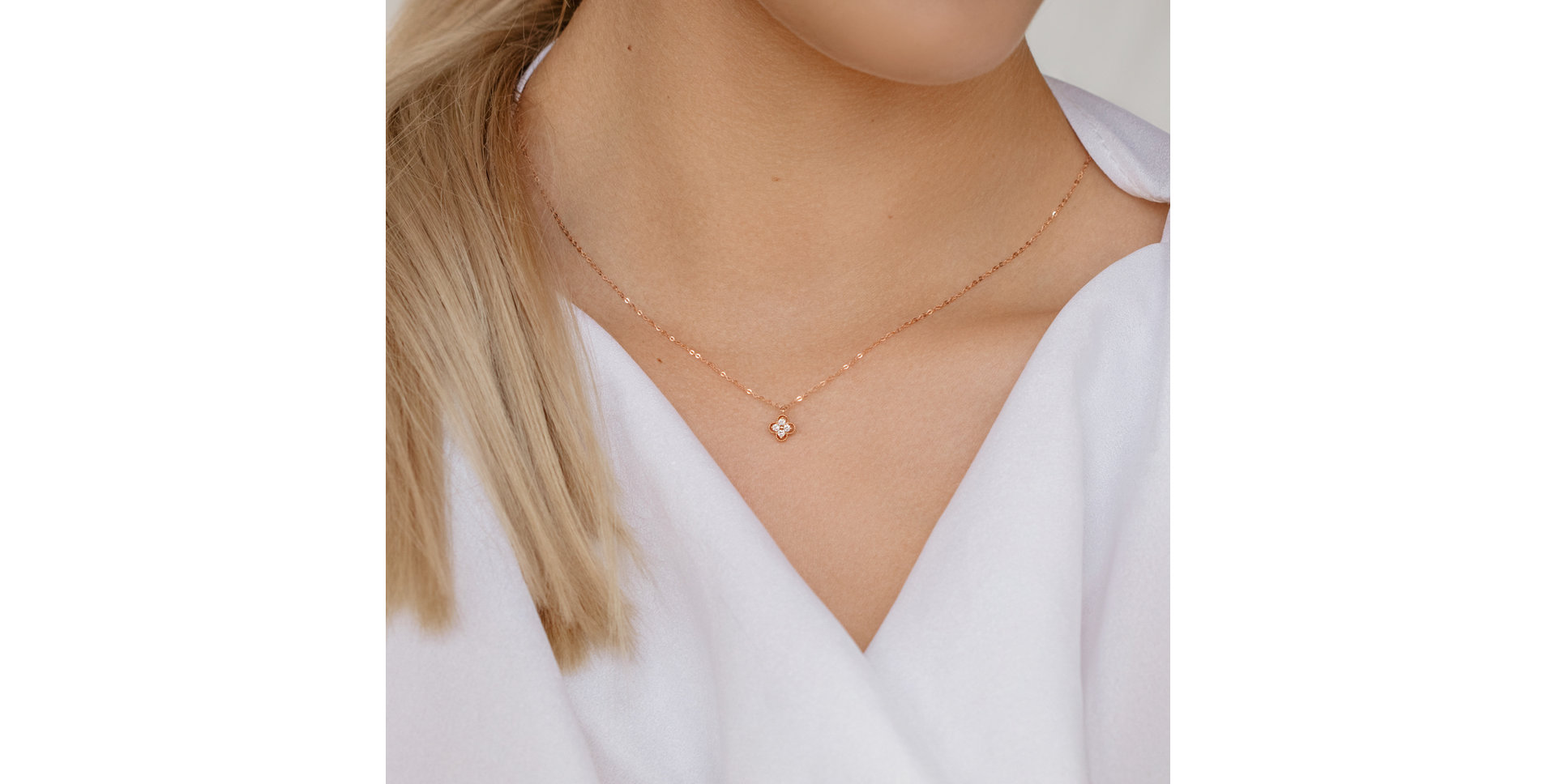 Náhrdelník s diamantmi Lucky Clover