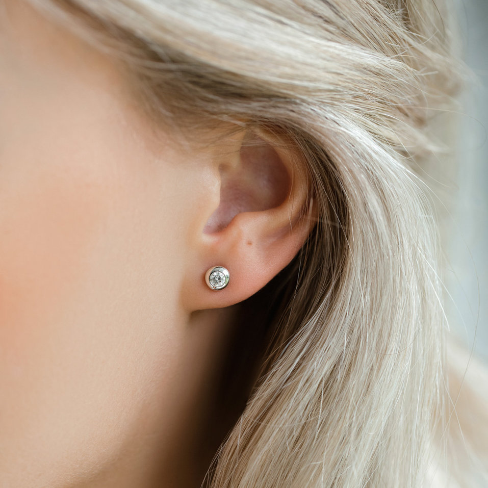 Náušnice s diamantom Sparkling Drops