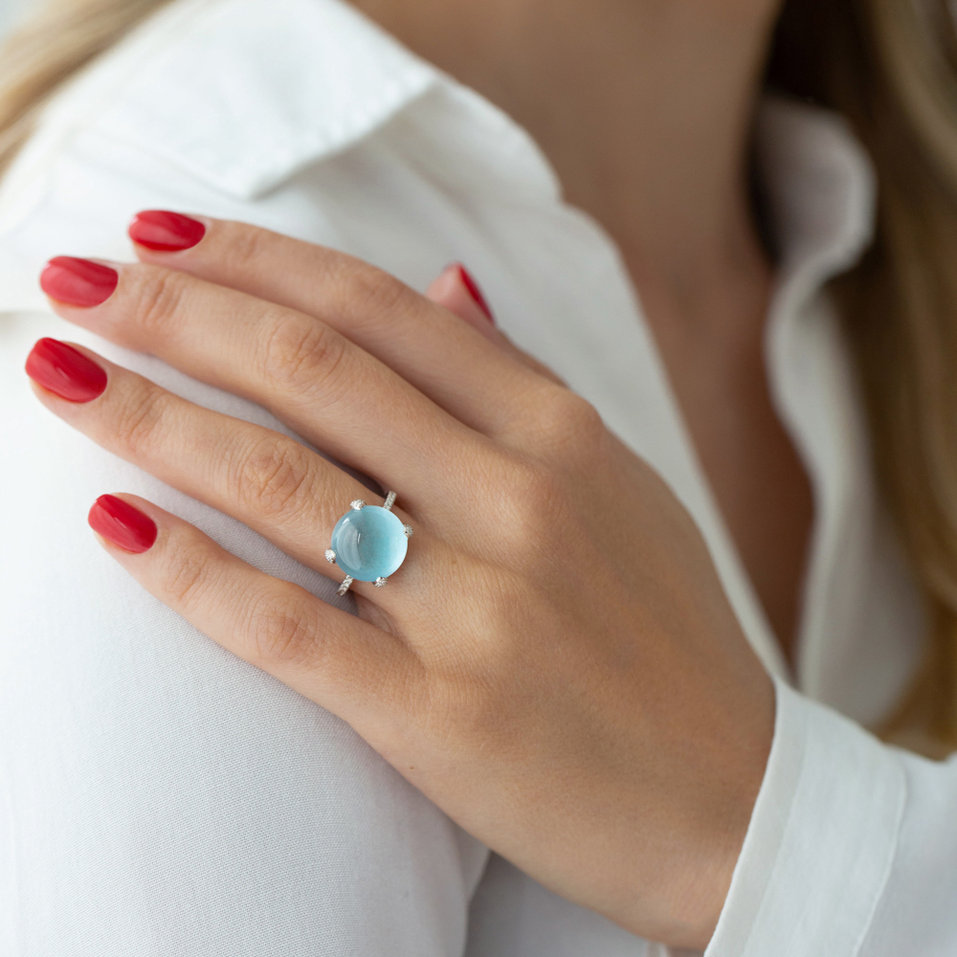 Prsteň s topásom a diamantmi Allure Drop