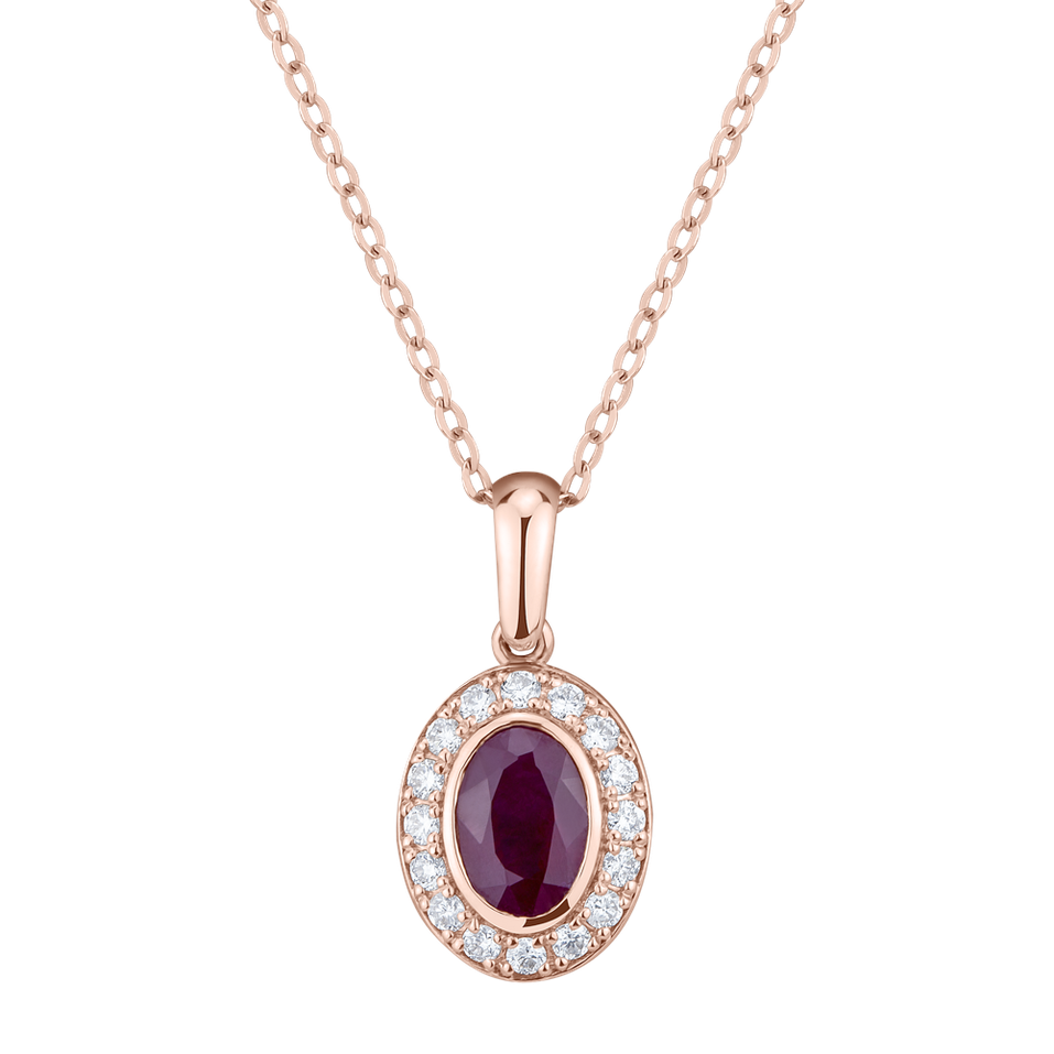 Prívesok s rubínom a diamantmi Lovely Amulet