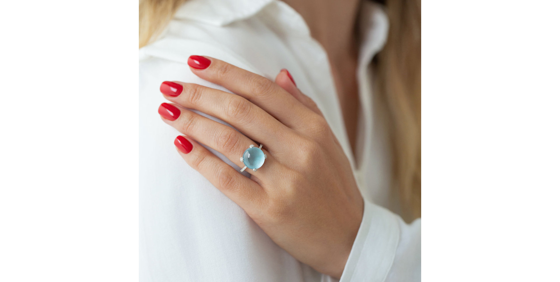 Prsteň s topásom a diamantmi Divine Drop