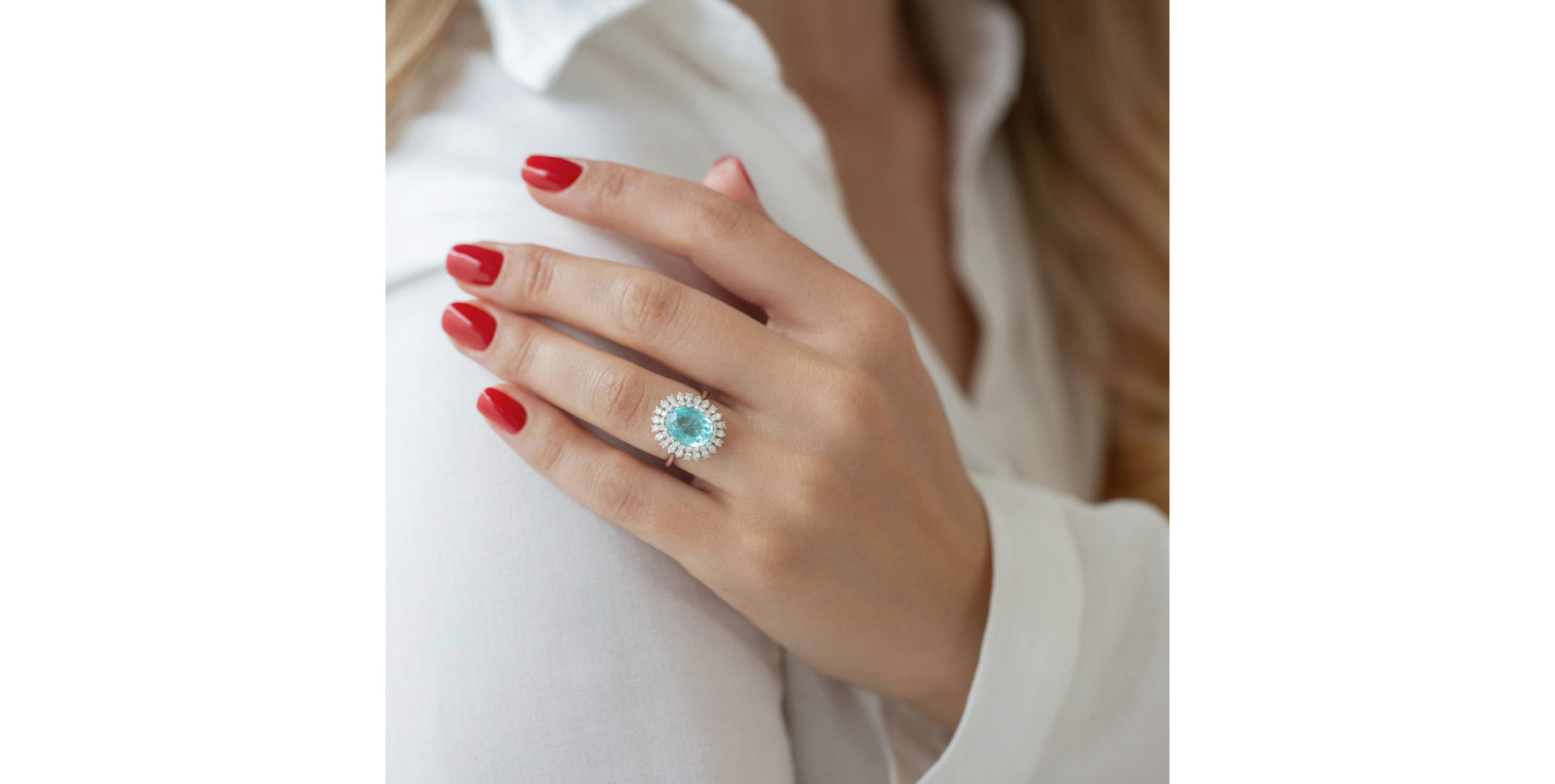 Prsteň s paraibou a diamantmi Fairytale Goddess