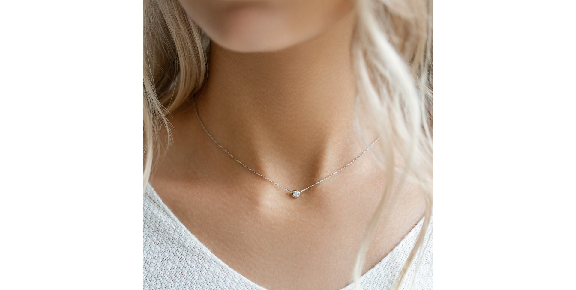 Náhrdelník s diamantom Sparkling Drop