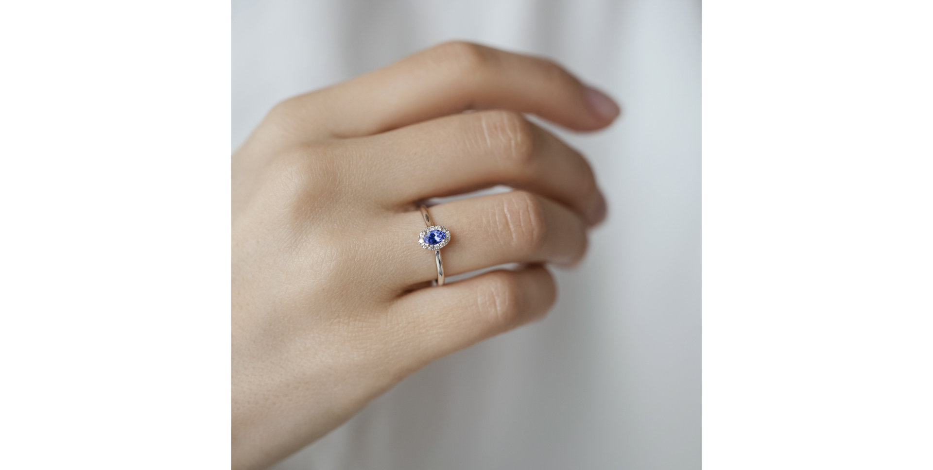 Prsteň s tanzanitom a diamantmi Princess Wish