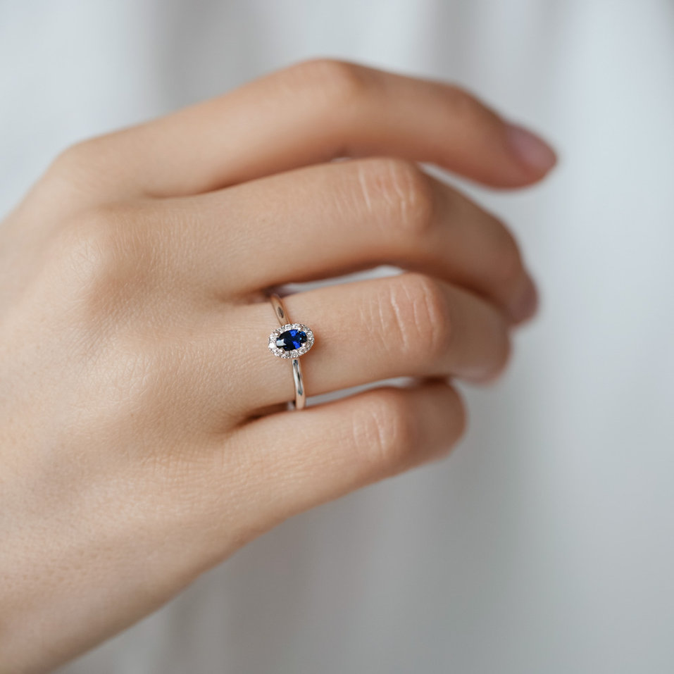 Prsteň so zafírom a diamantmi Princess Wish