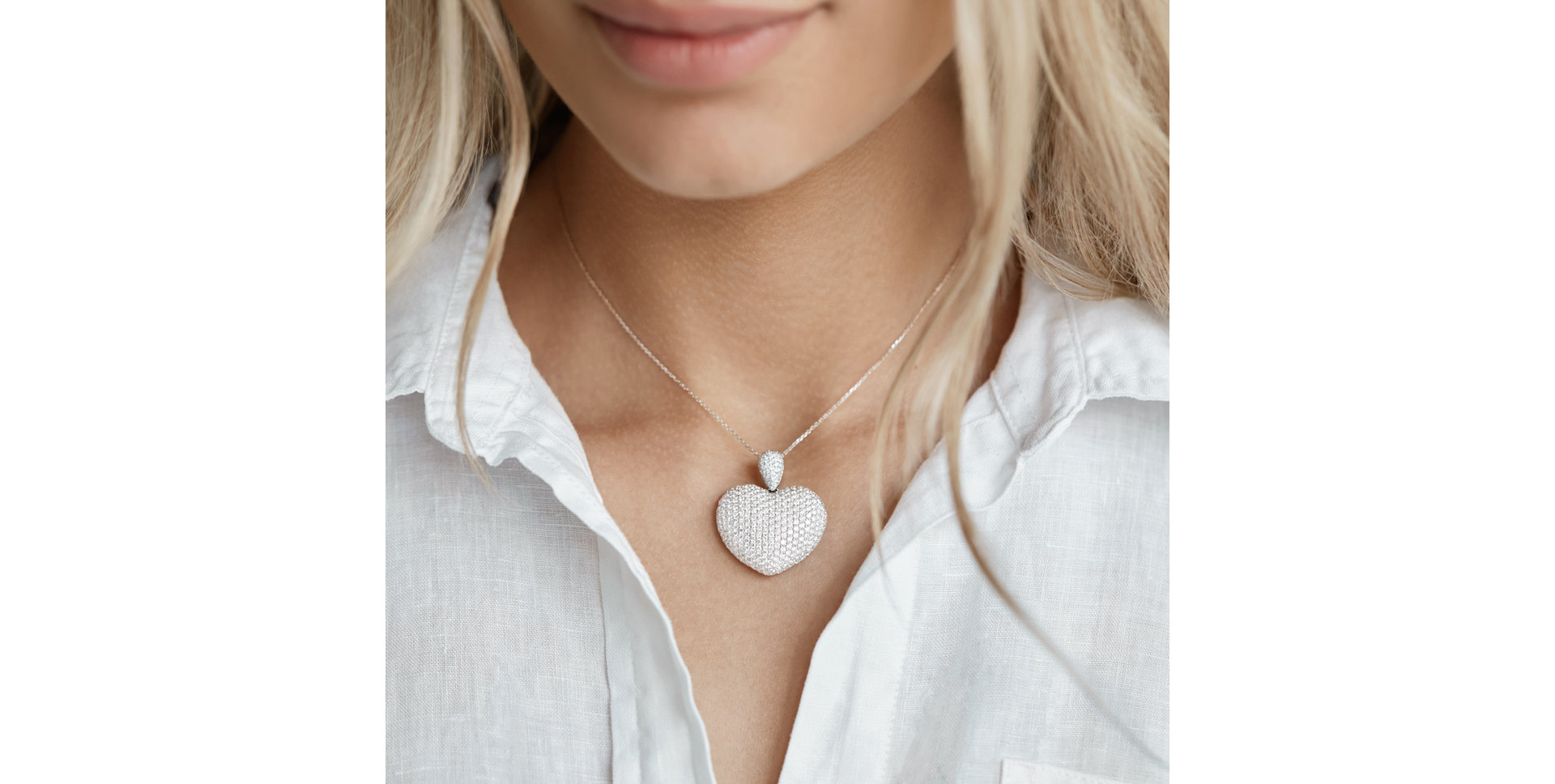 Přívěsok s hnedými diamantmi Heart Brilliance