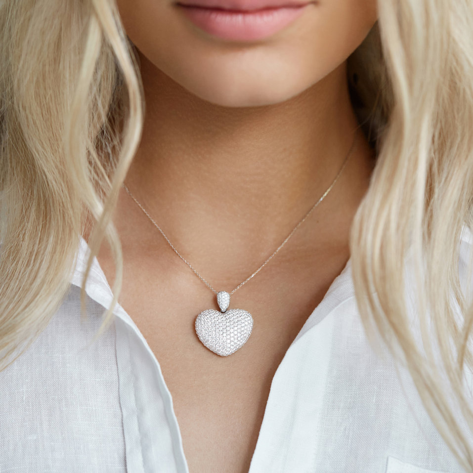 Přívěsok s hnedými diamantmi Heart Brilliance