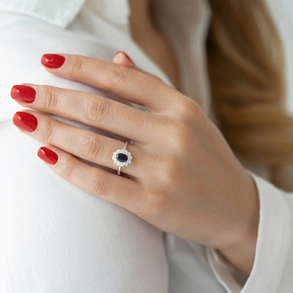 Prsteň s zafírom a diamantmi Fairy Goddess