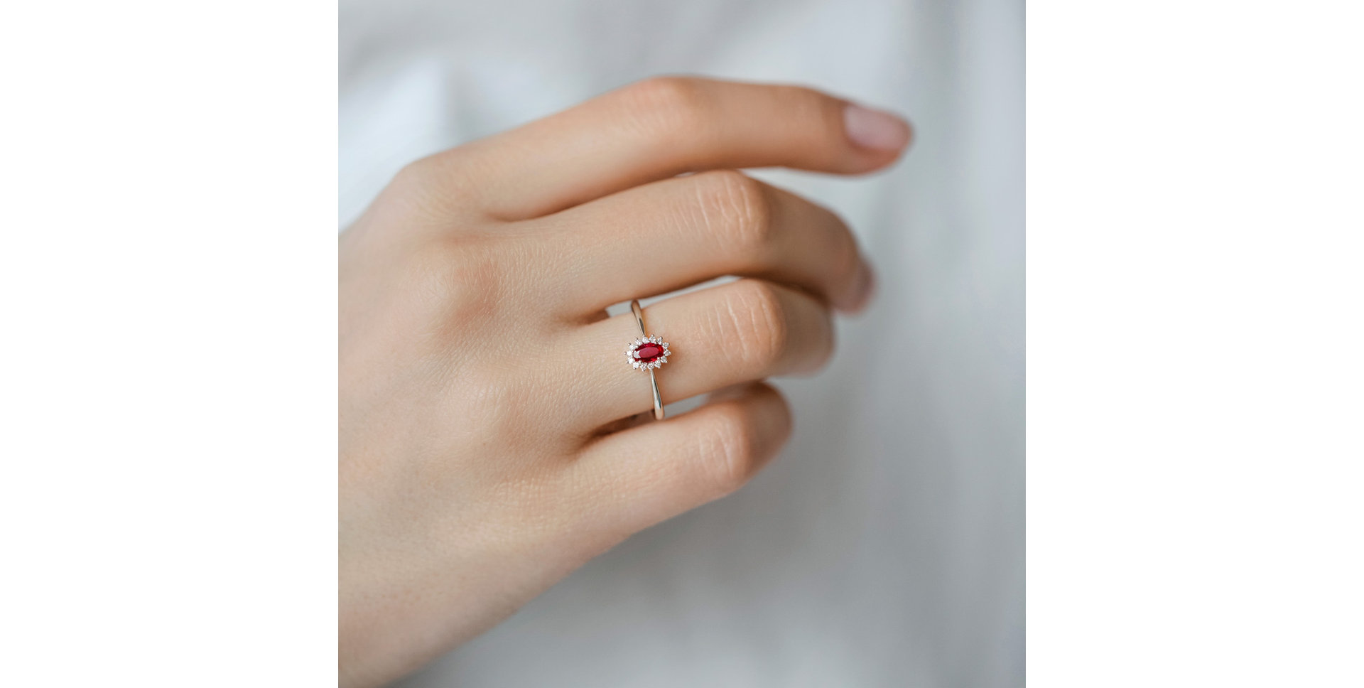 Prsteň s rubínom a diamantmi Princess Sparkle