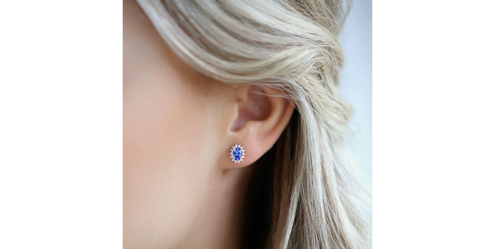 Náušnice s diamantmi a rubínom Princess