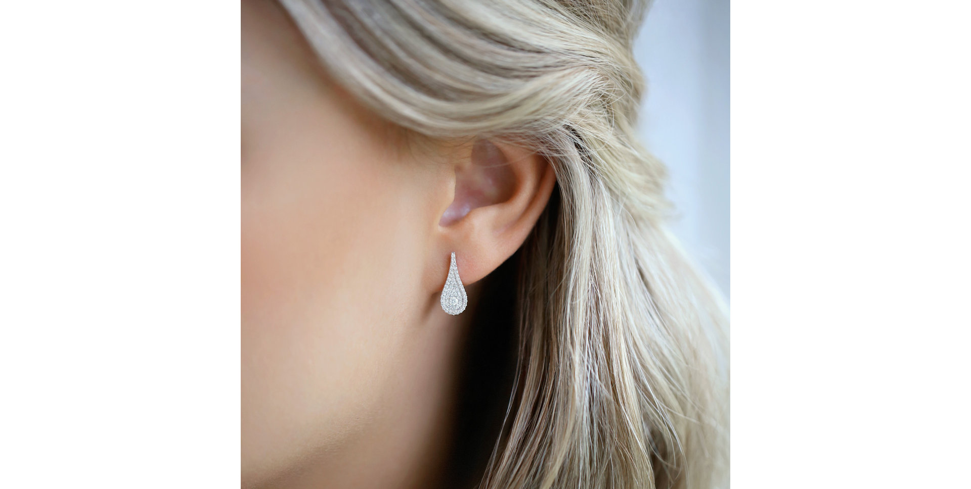 Náušnice s rhodolitom a diamantmi Tears of Joy