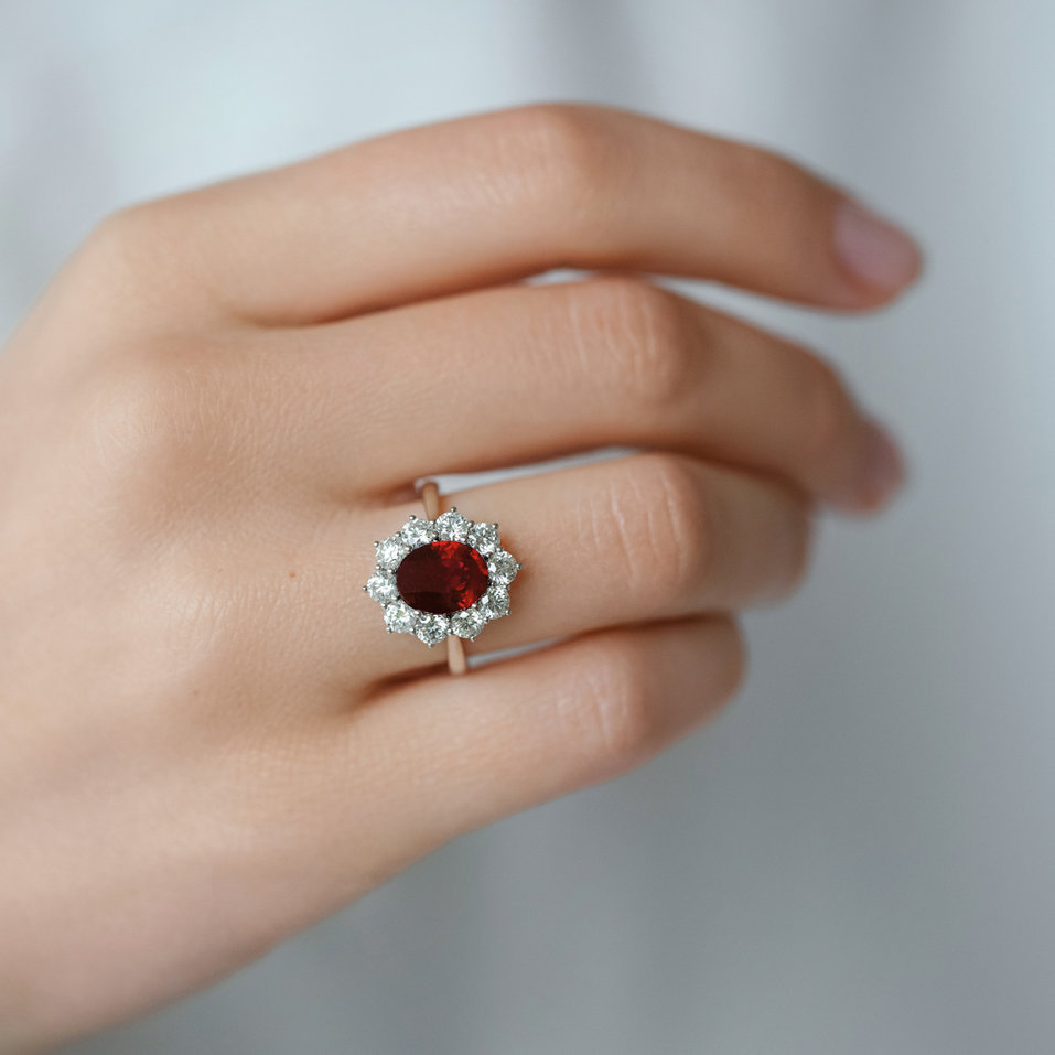 Prsteň s rubínom a diamantmi Princess Joy
