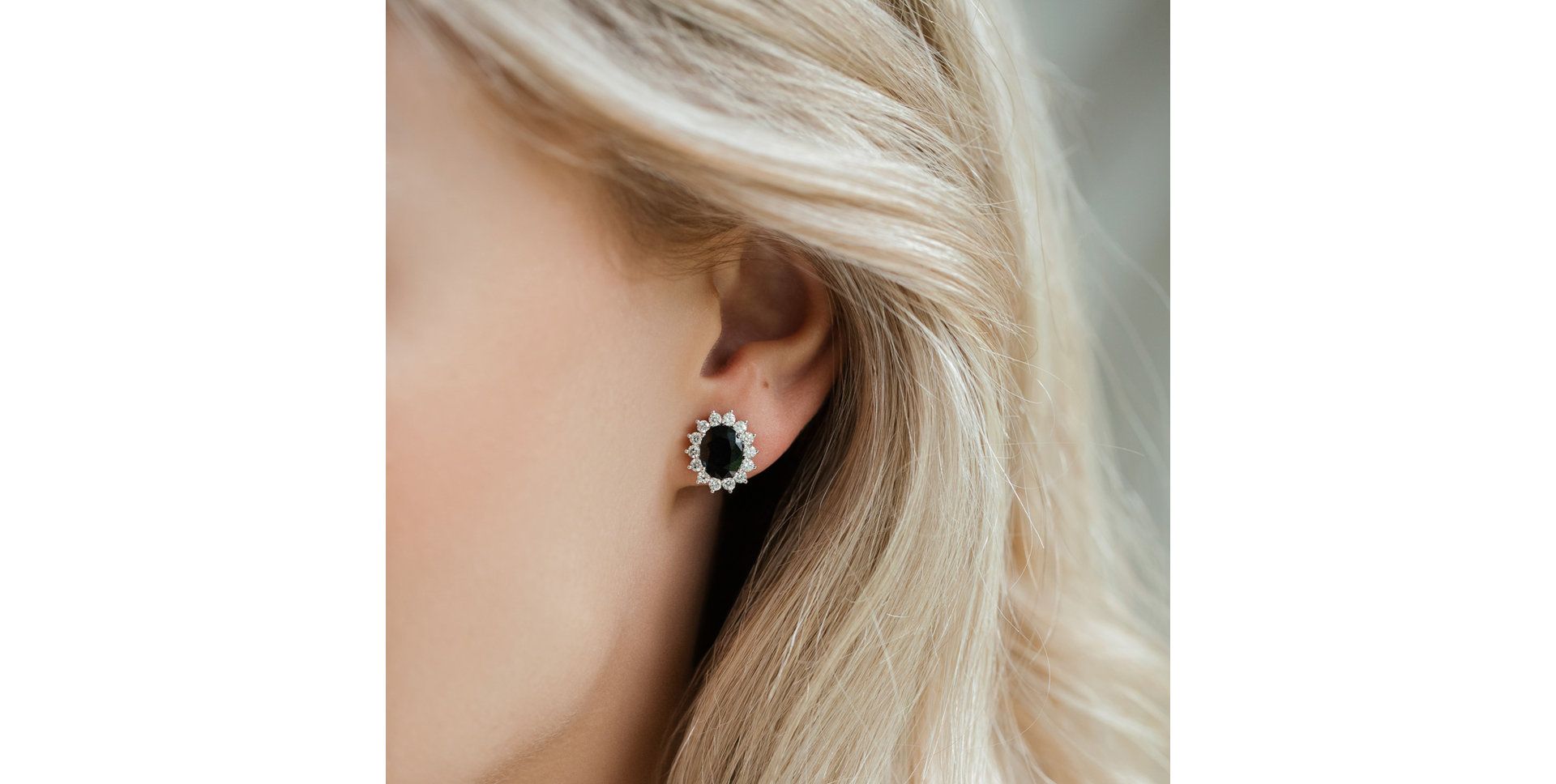 Náušnice s zafírom a diamantmi Princess Sparkle