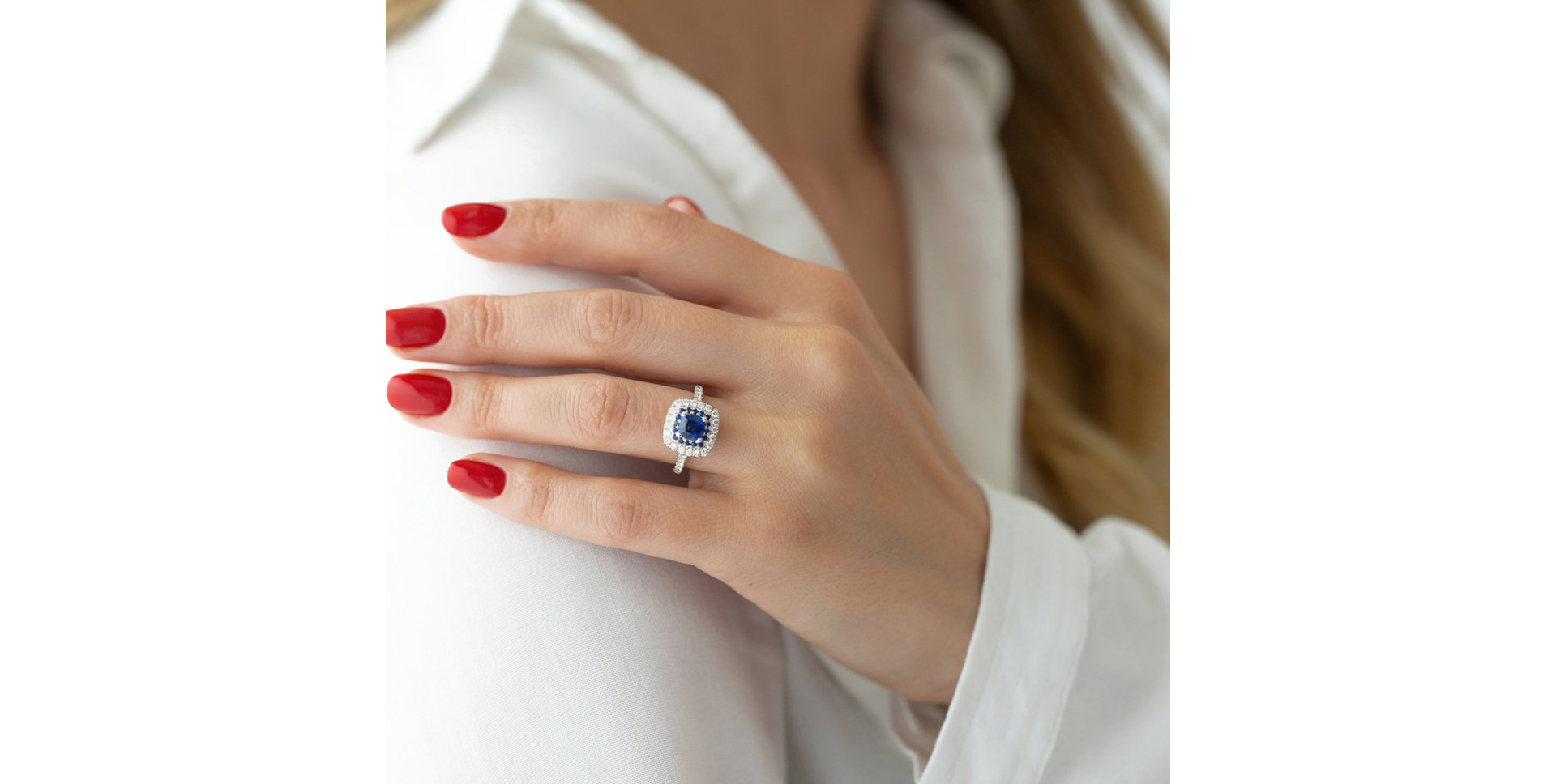 Prsteň s zafírom a diamantmi Sparkling Rise