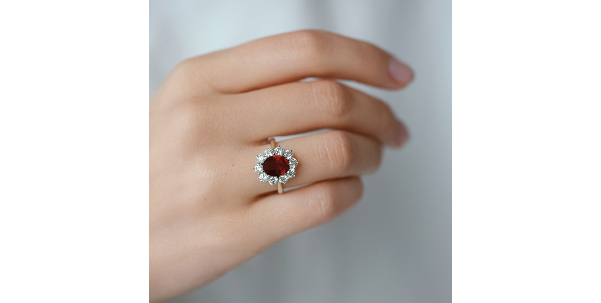 Prsteň s rubínom a diamantmi Princess