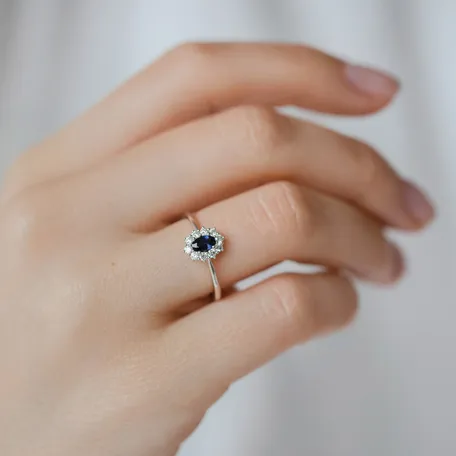 Prsteň s zafírom a diamantmi Princess Joy