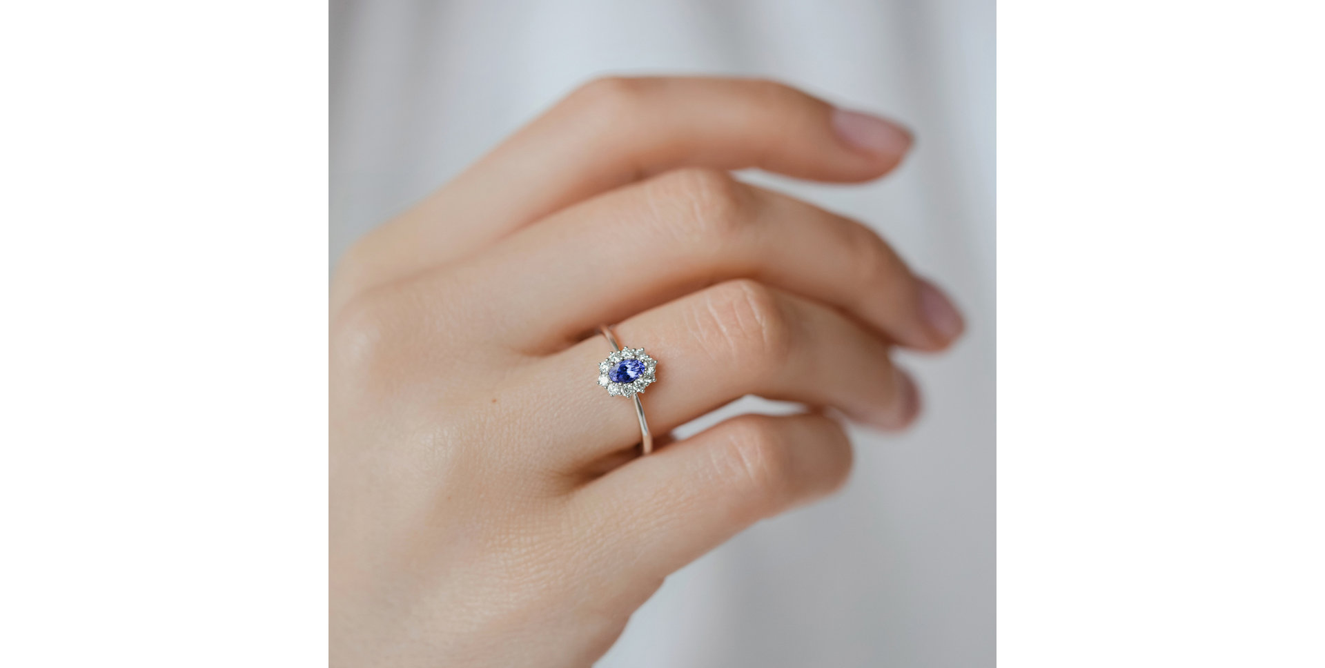 Prsteň s tanzanitom a diamantmi Princess Joy