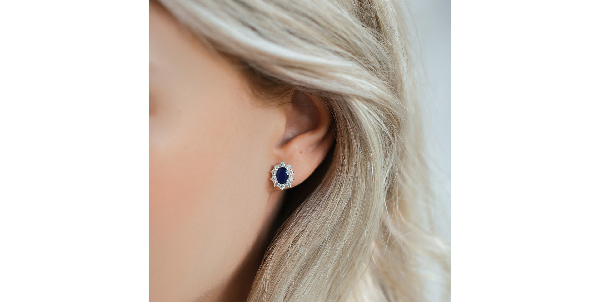 Náušnice s diamantmi a rubínom Princess